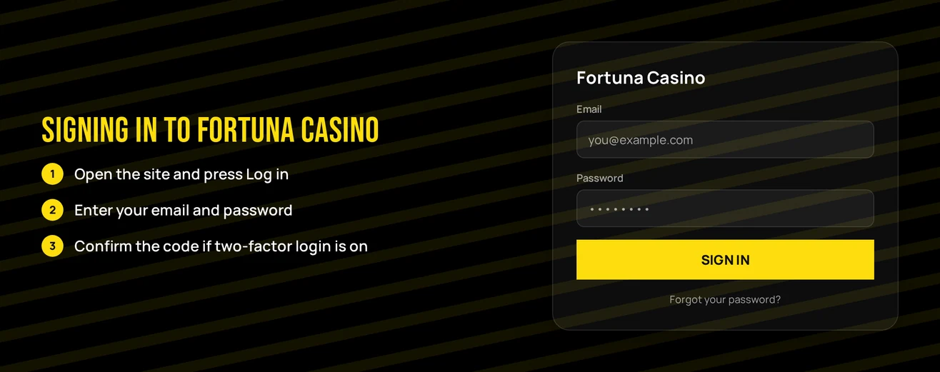 Follow three login steps.